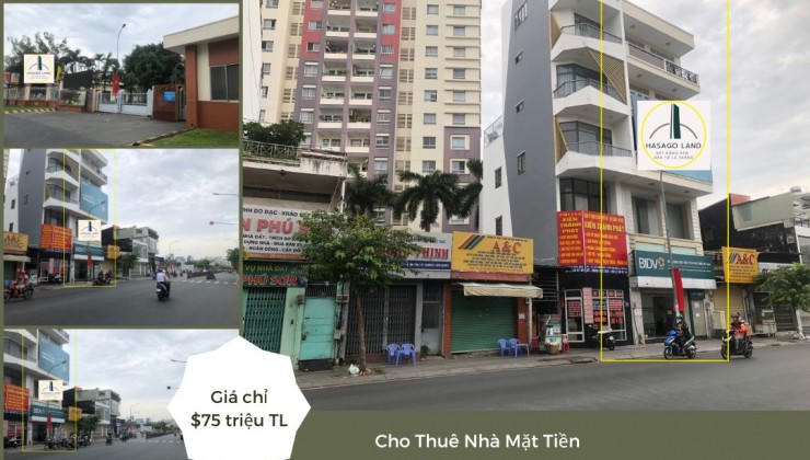 Cho thuê nhà Mặt Tiền Lũy Bán Bích 90m2, 4Lầu+STối diện UBND quận